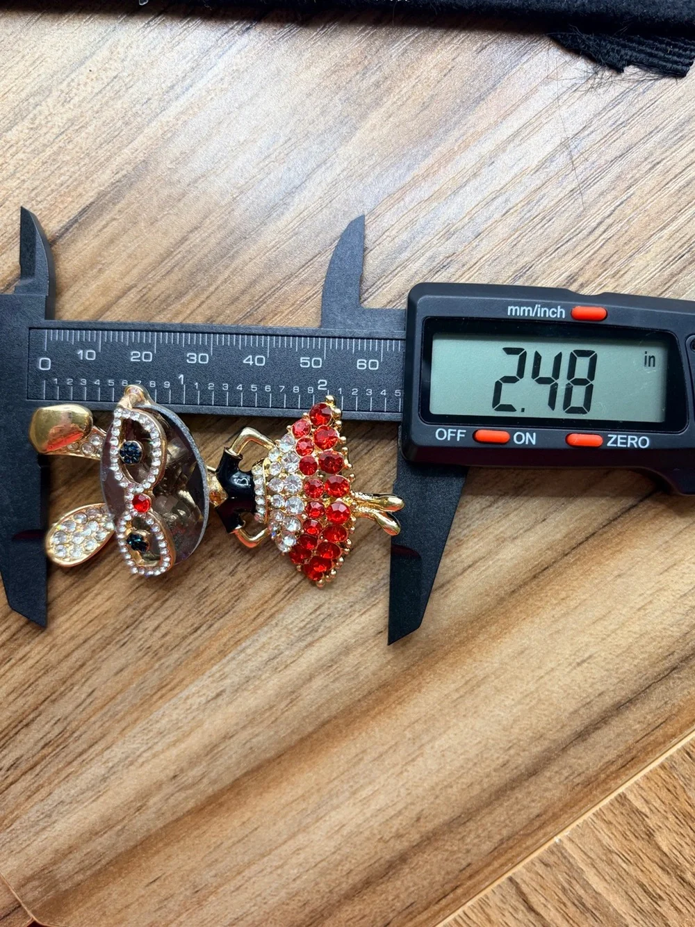 Crystal Bunny Brooch with Red and Clear Stones